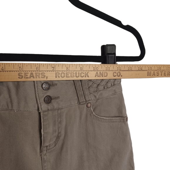 R4R JEANS Olive Green Braided Waist Military Mini A-Line Skirt 0 (XSmall) - Picture 5 of 5
